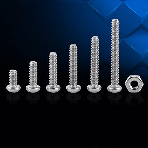 230pcs M2 Stainless Steel Hex Socket Screws boulon argent 2 mm SS304 Hex Socket Button Head Screws Bolts and Nuts Assortment Kit, for Home and Office Appliance, Machinery Przemysł i nauka