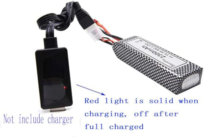 Blomiky 2 Pack 11.1V 3S 2200mAh 24.42Wh Li-Polymer Rechargeable Battery with T Plug and USB Cable for RC Truck Airplane Drone 11.1V 2200mAh T