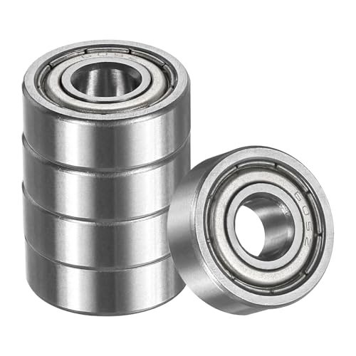 uxcell 5 Pack 605ZZ Deep Groove Ball Bearings, 5x14x5mm Chrome Steel Double Shield Bearing for Electric Motor, Home Appliances, Garden Machinery, (ABEC5) - size: 605ZZ