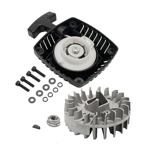 FLMLF Pull Starter (Metal Claw Centered) and Flywheel for Zenoah CY 23cc~36cc Engine for 1/5 HPI ROVAN KM Baja LT FG DBXL GoPed RedCat Rc Car Parts - style: Metal Claw