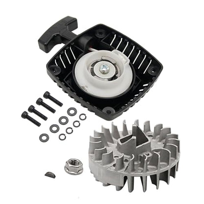FLMLF Pull Starter (Metal Claw Centered) and Flywheel for Zenoah CY 23cc~36cc Engine for 1/5 HPI ROVAN KM Baja LT FG DBXL GoPed RedCat Rc Car Parts - style: Metal Claw