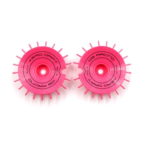 1/10 RC Aero Drift Wheel Covers, Slope Type, Compatible with Drift Element and Feathery Wheels Rims, Aerodynamic, Protective, Customizable (Flu Pink)