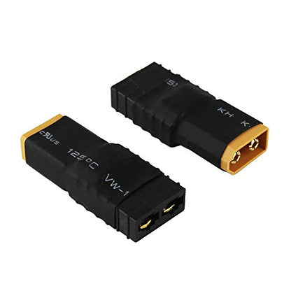 3pcs Compatible with TRX Female to XT60 Male Connector Adapter for Zippy Revo Slash(Pack of 3)