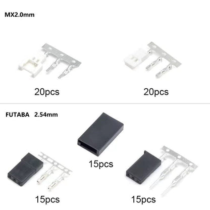840PCS 2.0mm/2.54mm Pitch Wire-to-Wire Connector Kit, Includes Pin Headers, Crimp Pins for Dupont RC Servo, Arduino, SMT, SATA, EPS, PCIE, Battery Balancer - size: MX2.0 XH2.54 840PCS