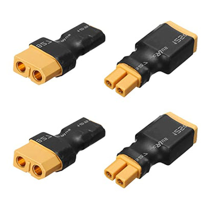 2Pairs XT30 to XT60 Adapter for RC Battery Car Truck FPV ESC Controller 4pc | XT30 to XT60 Adapter Male Female Connector Plug Set Compatible with RC Airplane FPV ESC Balance Charger Motor Controller 4pcs
