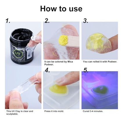 UV Light Curing Putty 100g - Multi-Purpose Adhesive for Crafts, Repair, Nails, 3D Print Fixes - 365-405nm Wavelength Range, Quick-Curing, Durable & Easy to Use - Ideal for Professionals and Hobbyists