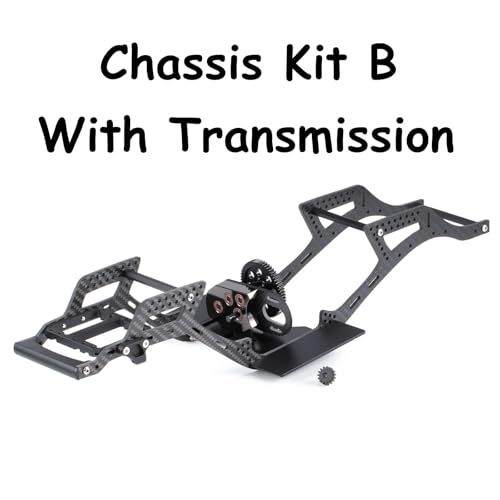 RC Upgrade Accessories for SCX10 II for Element for Enduro 1/10 for LCG Chassis Kit with Overdrive Gearbox Skid Plate Servo Mount Frame Braces RC Crawler Trail Truck Car Parts(Chassis Kit B) - size: Chassis Kit B