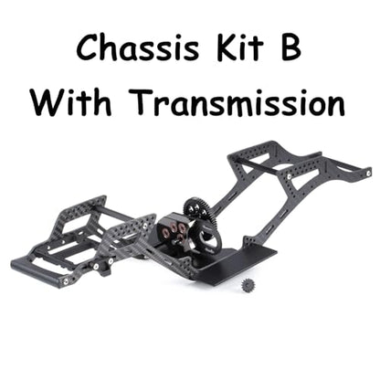 RC Upgrade Accessories for SCX10 II for Element for Enduro 1/10 for LCG Chassis Kit with Overdrive Gearbox Skid Plate Servo Mount Frame Braces RC Crawler Trail Truck Car Parts(Chassis Kit B) - size: Chassis Kit B