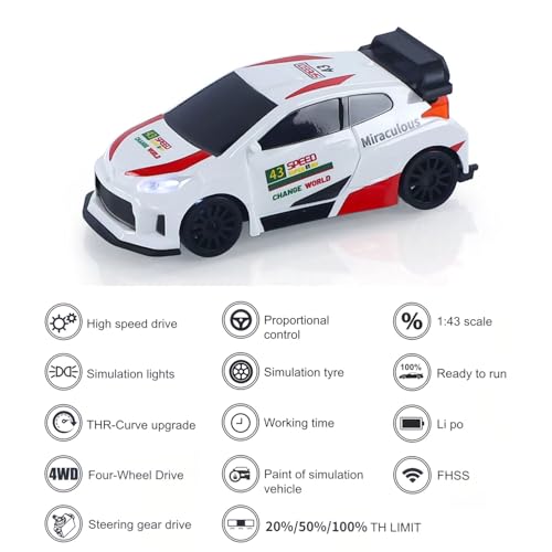 TOUCAN RC HOBBY US in Stock 1/43 High Speed RC Racing Car Polo Radio Controlled Drift Vehicle 4WD RTR Mini Model 2.4G Radio Battery Gifts - color: 4308