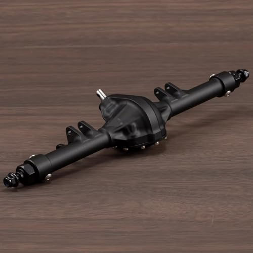 Machined Aluminum Straight Axle Set with SOA Servo Mount Black Silver Anodized for Axial SCX10 II VS4-10 1/10 RC Rock Crawler (Black Set) - color: Black Set