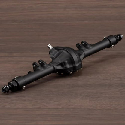 Machined Aluminum Straight Axle Set with SOA Servo Mount Black Silver Anodized for Axial SCX10 II VS4-10 1/10 RC Rock Crawler (Black Rear Axle) - color: Black Rear Axle