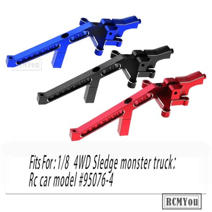 Aluminum Front Chassis Brace Upgrades Part for 1/8 Sledge 4WD #95076-4,Alloy Front Chassis Brace Hops up for Sledge Monster Truck RC Car #95076-4,Replace #9520, Black - color: Black
