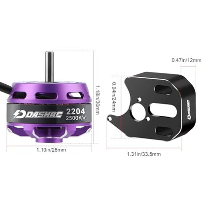 2204 2500KV Brushless Outrunner Motor Set for Axial SCX24 | Motor Mount Included, High Torque Output, Smooth Low-Speed Control, 1/24 RC Crawler Upgrades