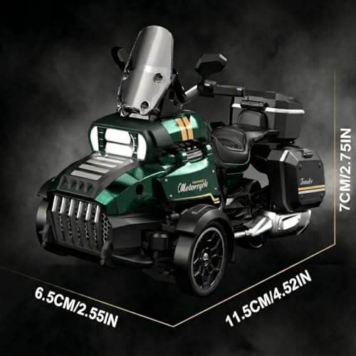1:43 Scale 3-Wheel Drive RC Drift Car, Full Proportional Steering Servo, High-Speed Drifting, Multifunctional Remote Controller, Optional Knight Rider Figure, Premium Glossy Finish for Adults (GREEN) - color: Green