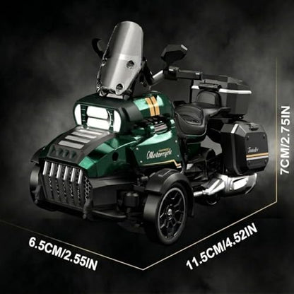 1:43 Scale 3-Wheel Drive RC Drift Car, Full Proportional Steering Servo, High-Speed Drifting, Multifunctional Remote Controller, Optional Knight Rider Figure, Premium Glossy Finish for Adults (GREEN) - color: Green