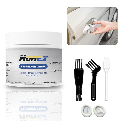 Automotive 20% PTFE Silicone Grease 50g Car Door Handle Hinge Window Sunroof Rail Garage Door Opener All Purpose Lubricant Air Condition Damper Actuators Radiator Triple Valve Converters Marine