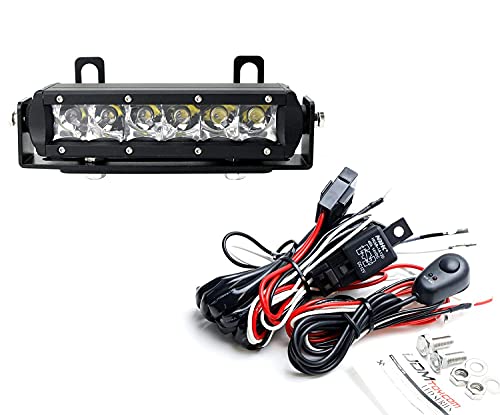 iJDMTOY Below Taillamp Mount Mini SR LED Light Bar Kit Compatible with Jeep 2007-17 Wrangler JK, Includes 30W LED Lightbar, Tail Light Moun Brackets & On/Off Switch Wiring Kit