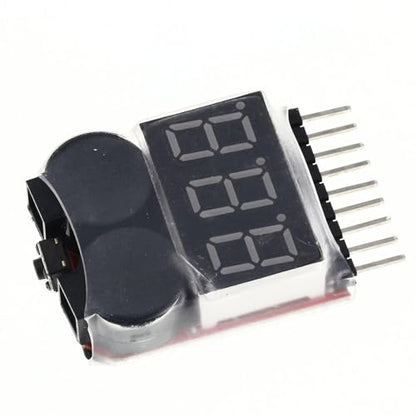 2Pcs Low Voltage Buzzer Lipo Alarm Piezo Tester Checker Warner Saver Voltage 1-8S Lipo Li-ion LiMn Li-Fe Battery Monitor Checker