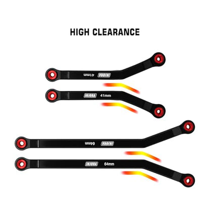 INJORA Aluminum High Clearance 4 Links Set for 1/24 Axial SCX24 GX470 RC Crawler Upgrade(Black) - color: Black