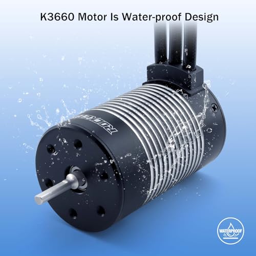 Surpass 3660 1750kv brushless Motor 4 Pole for 1/10 RC Car Big feet | high Torque Shaft 3.175mm Motor, IP67 Waterproof RC Car Motor - style: KK3660 Motor 1750KV