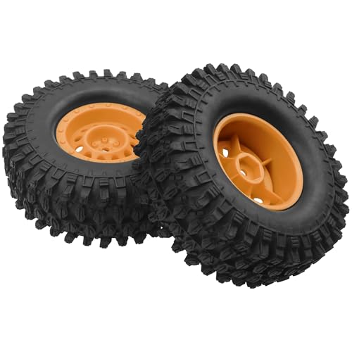RC 1/10 1.9" Rubber Tires OD 108mm & 12mm Hex Hub Wheel Rims Compatible with Axial SCX10 90046 AXI03007 Traxxas TRX4 Tamiya CC01 D90 TF2 HSP 1/10 RC Crawler Car (Brown) - color: Brown
