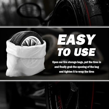 4PCS Extra Large Tire Bags for Storage,LDPE Car Tire Storage Bags Provides Dust & Waterproof Protection,Tear-Resistant Tires Covers as Wheel Storages Bag for Transportation