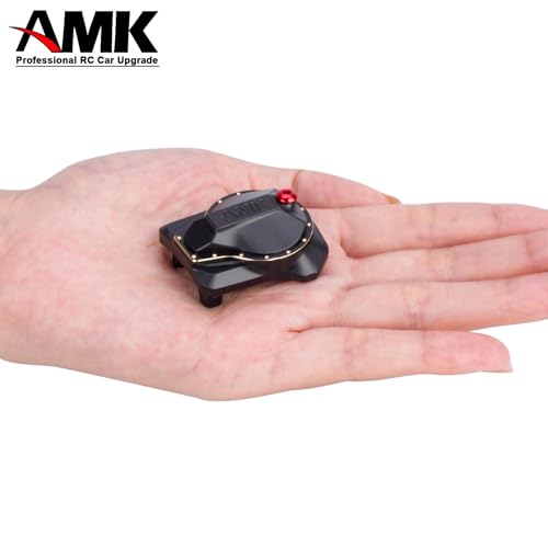 AMK TRX4 Brass Differential Cover, TRX4 Portal Axle Housing Brass Diff Cover with Oiling Hole, Front and Rear Axle Housing Covers for 1/10 RC Crawler Car TRX4 Upgrade Parts