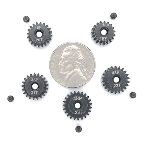 48P 19T 20T 21T 22T 23T Pinion Gear with Screw Driver for 3.175mm Shaft 1/10 RC Brushless Brush Motor by MakerDoIt