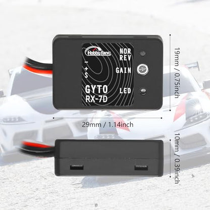 Mini Gyro Module RC Car Gyro Stabilizer Automatic Stability Control Gyro Sensitivity Adjustable for RC Crawlers Cars and Boats