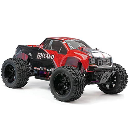 Redcat Racing Volcano EPX 1/10 Scale Electric RC Monster Truck – 4WD RC Truck with 2.4GHz Radio, Waterproof Electronics, 19T Brushed 550 Motor, Battery & Charger, Red