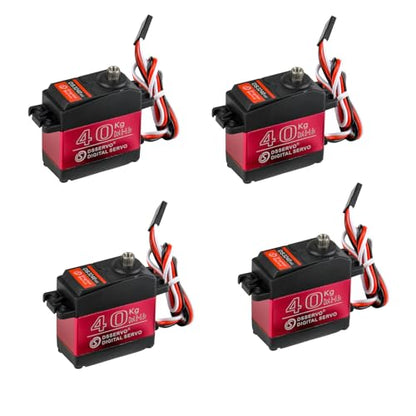 4PCS 40KG 6V DS3240 Waterproof Digital Servo with 25T Servo Arm High Torque for 1:8 1:10 1:12 RC Toys Model Crawler Truck Mechanical Arm180°/270° (270 Degree)