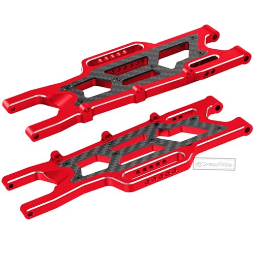 RC Alloy Suspension Arms Upgrades Part for 1/10 Outcast 4x4 4S V2 BLX,Kraton 4x4 4S V2 BLX,Front Rear A Arms Suspension Arms Hops Up,Replace ARA330711 ARA330710,Red - color: Red(4pcs)