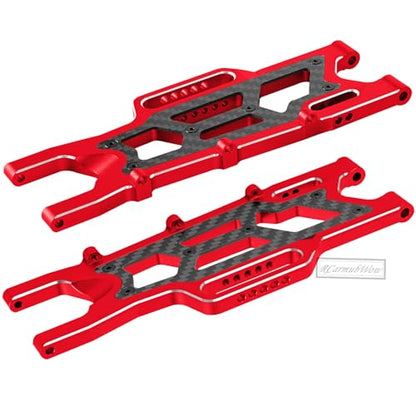 RC Alloy Suspension Arms Upgrades Part for 1/10 Outcast 4x4 4S V2 BLX,Kraton 4x4 4S V2 BLX,Front Rear A Arms Suspension Arms Hops Up,Replace ARA330711 ARA330710,Red - color: Red(4pcs)