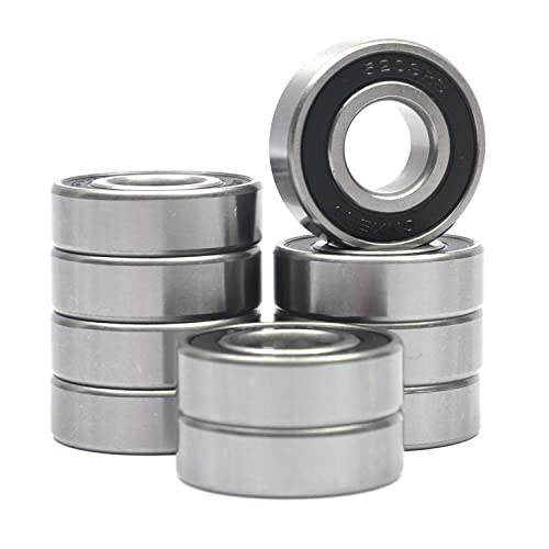 10 PCS 6203-2RS Double Rubber Sealed Deep Groove Ball Bearings 17x40x12mm, Deep Groove Ball Bearing ABCE-3 Pre-Lubricated, Chromium Bearing Steel (6203-2RS, 10) - size: 6203-2RS