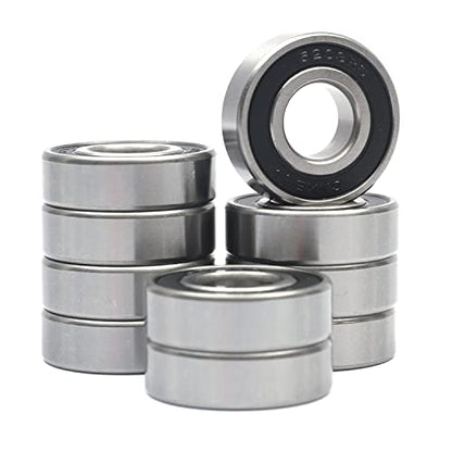 10 PCS 6203-2RS Double Rubber Sealed Deep Groove Ball Bearings 17x40x12mm, Deep Groove Ball Bearing ABCE-3 Pre-Lubricated, Chromium Bearing Steel (6203-2RS, 10) - size: 6203-2RS