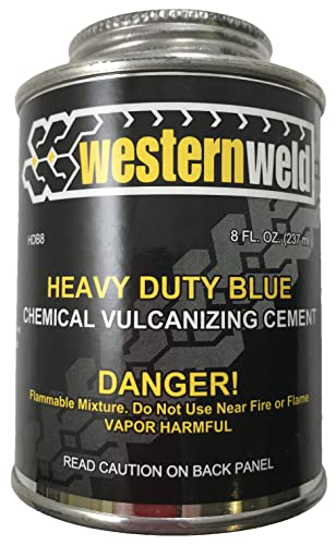 Blue All Purpose Tire Repair Vulcanizing Cement Brush Top Can 8 oz - Made in USA
