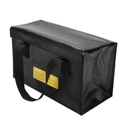 Lipo Safe Bag, Fireproof Explosionproof Lipo Battery Safe Bag, Large Space Lipo Battery Storage Guard Safe Pouch for Charge & Storage(Black)