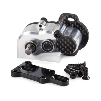 Ultralight Portal Transmission,48Pitch Tiny Gearbox,Machined Ultralight Portal Transmission Tiny Gearbox with Slipper Pad for 1/10 LCG Chassis Cheater Rigs Capra SCX10 III AR45(Silver) - color: Silver