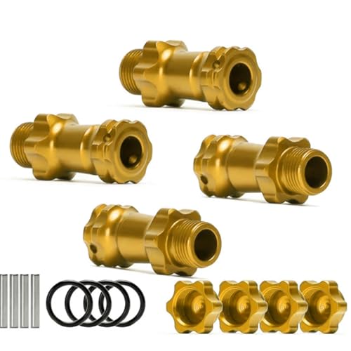 Aluminum 17mm Wheel Hub Hex 30MM Extension Adapter with Pins + O Ring for 1/8 HSP RC Hobby Car Buggy Monster Truck 2 Sets(Yellow) - color: Yellow