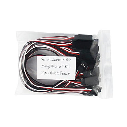 20pcs 7.87inch 20cm 200mm Male to Female JR Plug Servo Extension Lead Wire Cable for RC Quadcopter Airplane