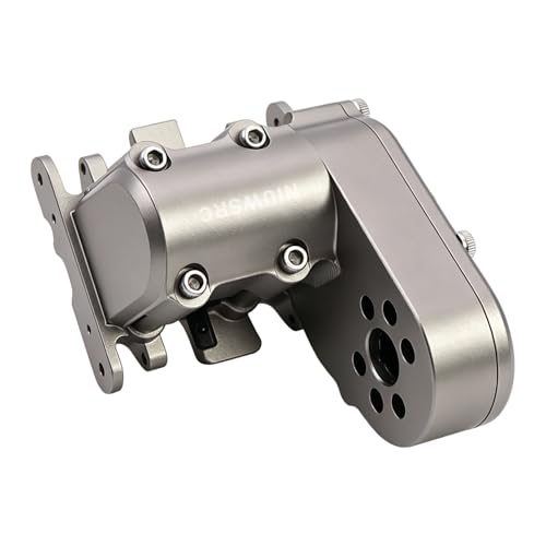 Aluminum SCX30 Transmission Assembled Gearbox with Skid Plate & Steel Gears for Axial 1/30 RC Crawler scx30 Bronco Wrangler JLU K10 Upgrade(Titanium) - color: Titanium