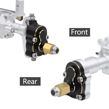 Aluminum Front Rear Portal Axle Complete Set+Brass Knuckle Cover for FMS FCX24 Power Wagon K5 FCX18 LC80 RC Crawler Upgrade Part