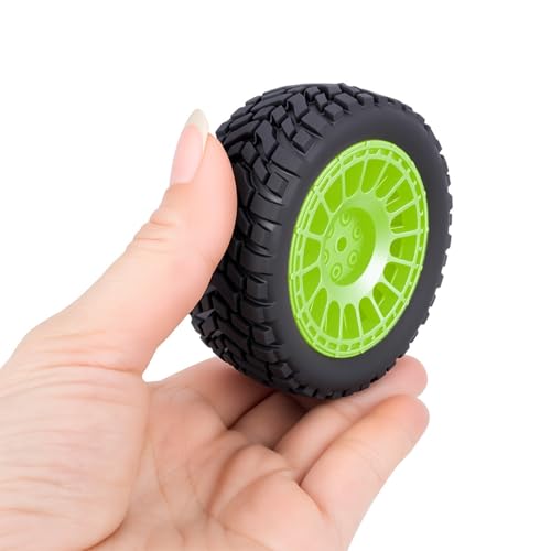 4PCS RC Rally Car Tyres 12mm Hex Hub Wheel Rims Tires NOT Pre-Glued for 1/16 1/14 1/12 1/10 Scale Off Road Buggy On-Road Touring Car Upgrade Parts (Black) - color: Black