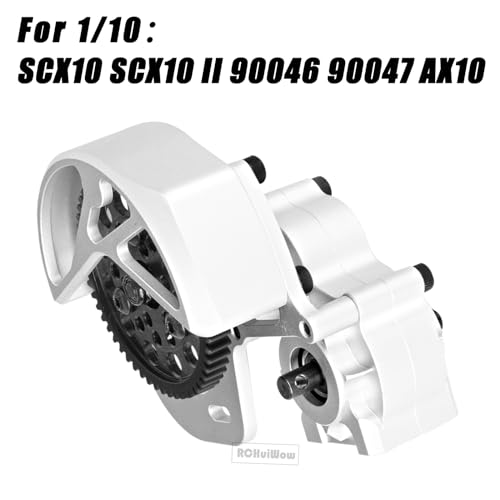 RC Aluminum Transmission Gearbox Upgrades Part for 1/10 Axia1 SCX10, SCX10 II 90046 90047 Wraith,AX10 RC Crawler car,Alloy Center Transmission Gearbox,Silver - color: Sliver(1pc)