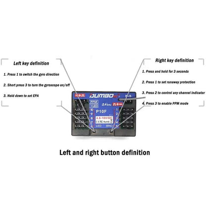 2PCS Dumborc 2.4Ghz P10F RC Car Receiver 10 Channel Receiver for DDF-350 Transmitter for Rc Cars