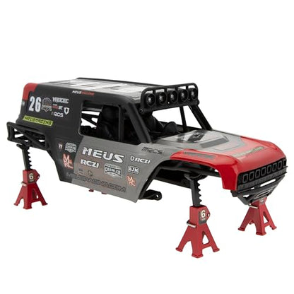 MEUS Racing MB18 TRX4M Body & Chassis Kit for Traxxas TRX4M Defender Bronco K10 F150 High Trail 1/18 RC Crawler Upgrades Parts (Red&Black) - color: Red&black
