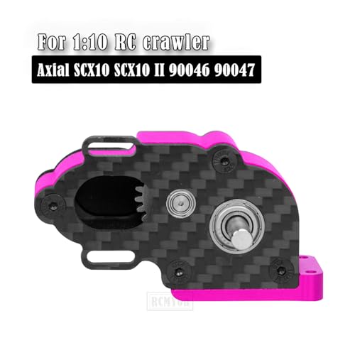 Aluminum LCG Transmission Gearboxes Upgrades Part for SCX10 SCX10 II 90046 90047,RC Crawler Car Alloy Transmission Gearbox Hop Ups,Pink - color: Pink - Scx10