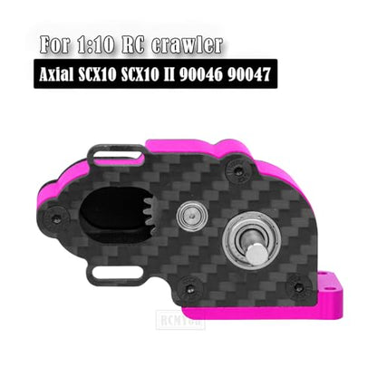 Aluminum LCG Transmission Gearboxes Upgrades Part for SCX10 SCX10 II 90046 90047,RC Crawler Car Alloy Transmission Gearbox Hop Ups,Pink - color: Pink - Scx10