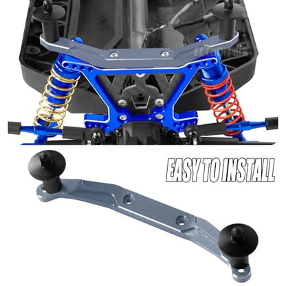 RC Body Mount Upgrades Part for 1/10 Slash 4x4 VXL,Aluminum Front & Rear Body Mounts with Body Posts Hops Up,Titanium - color: Titanium - (Upgrades)