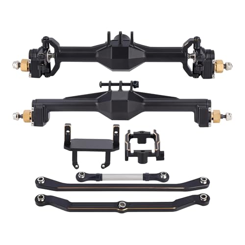 TRX4M Brass Axles, 216.4g Portal Axles CNC +10mm Front & Rear Complete Set with Lay-Down Servo Mount & Links for 1/18 TRX4M RC Crawler Car Upgrades Parts DIY